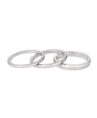 Tarnish Resistant Silver Stacking Band Set