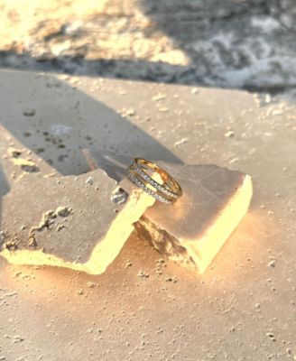 Gold CZ Double Band Ring