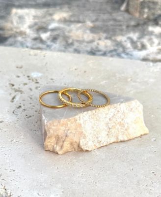 Gold CZ 3-Band Eternity Band Set
