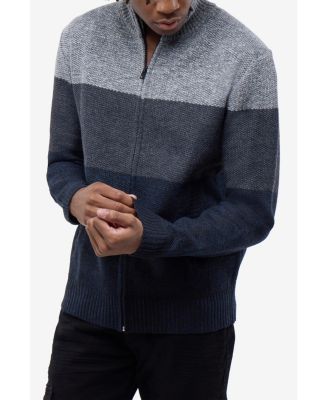 Men's Full Zip Mock Neck Sweater With Fleece Lining