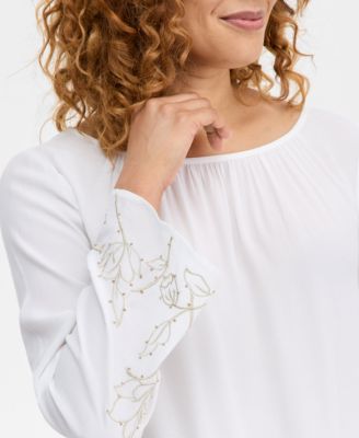 Women's Floral Embroidered Blouse, Macy's Exclusive