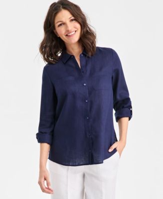 Charter Club Women's 100% Linen Shirt, Created for Macy's Macy's