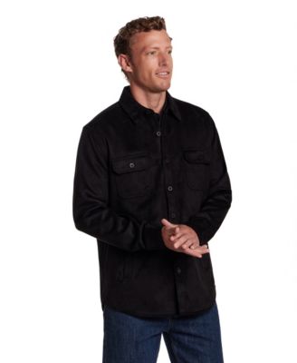 Men's Button Front Faux Suede Overshirt