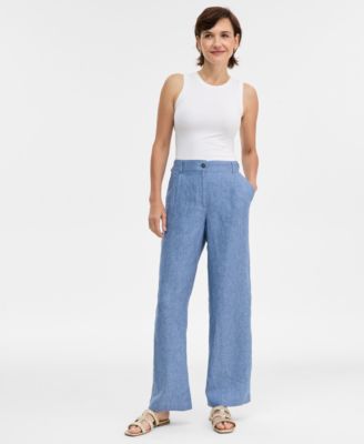 Charter Club - Women's Wide-Leg Linen Pants