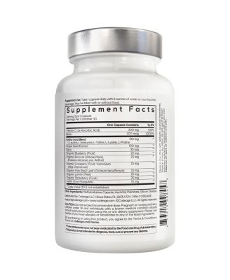 Collagen Builder Supplement - Organic Whole Foods, Lutein, Vitamin C, Biotin, Lysine, Proline Collagen Boosters - Organic Cranberry, 30 Capsules