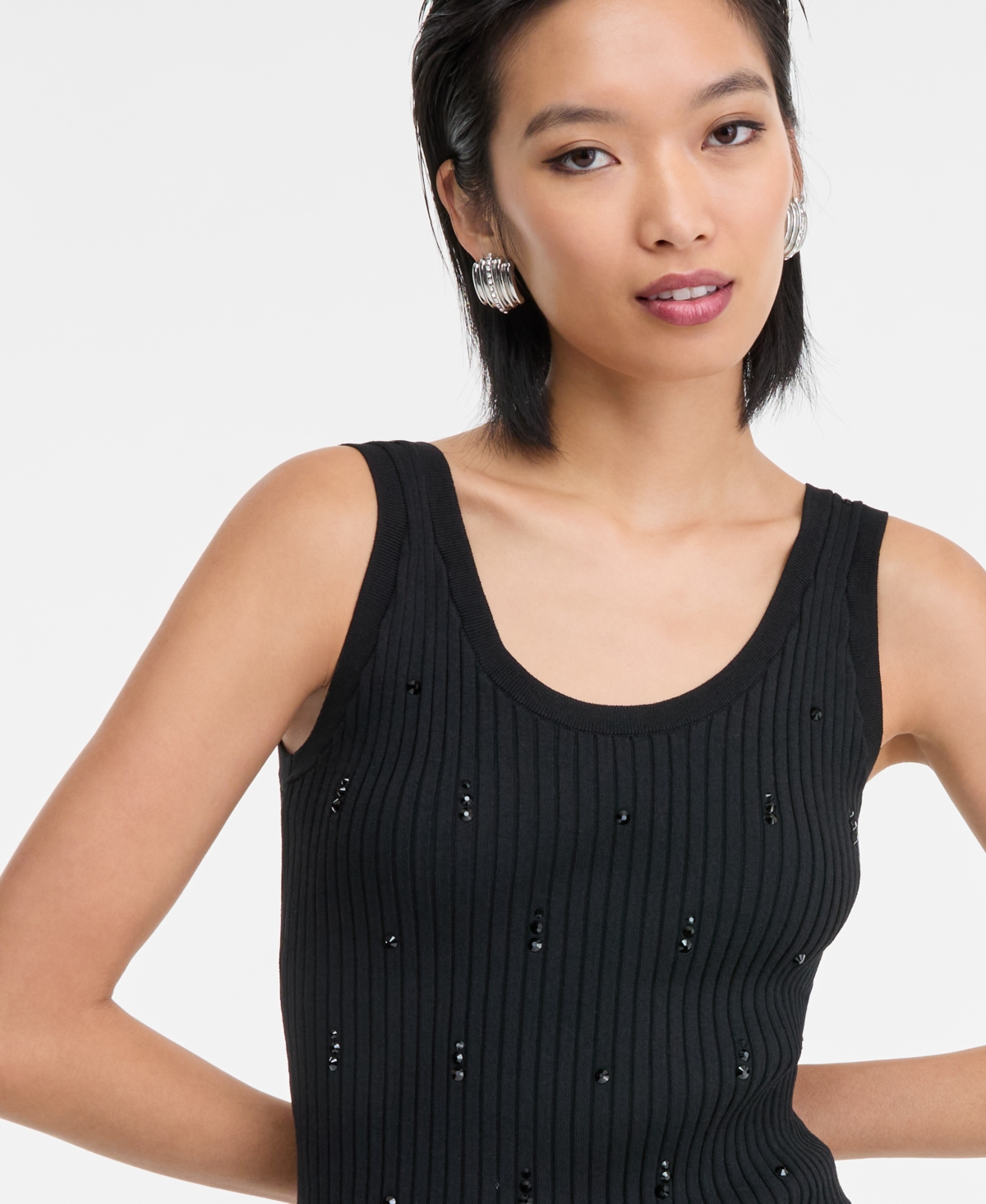 I.n.c. International Concept Women's Embellished Sweater Tank Top, Macy's Exclusive