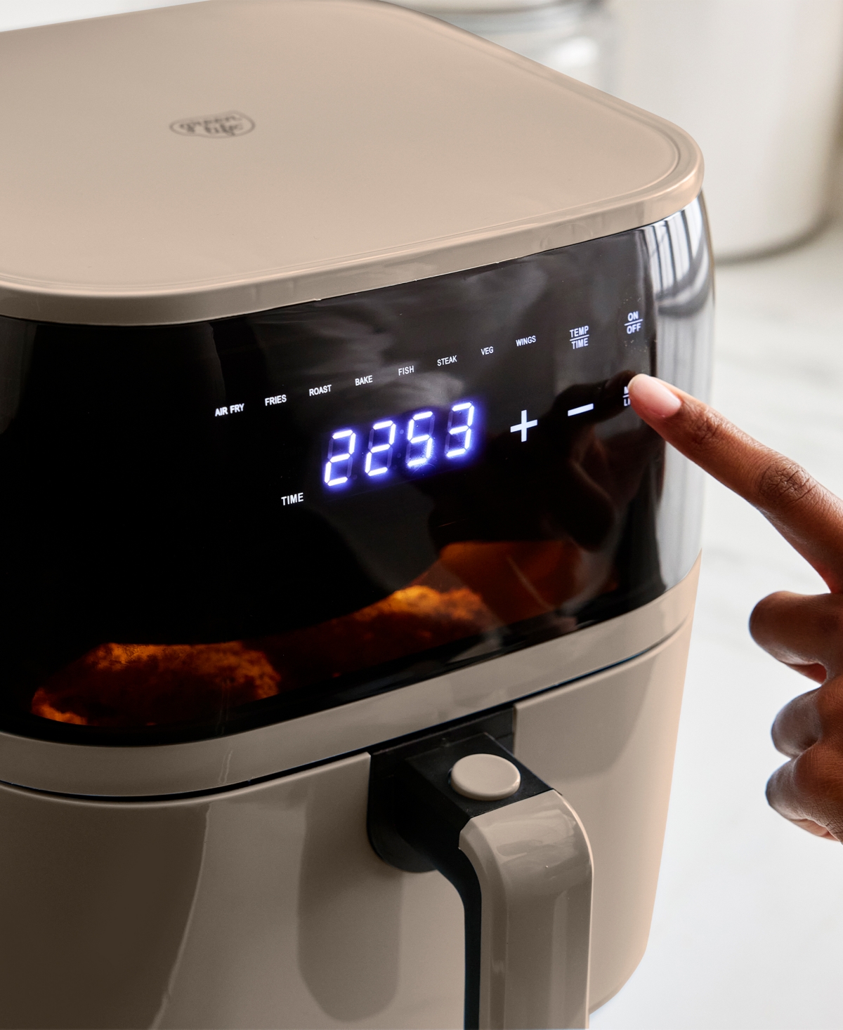 Greenlife 5.3 Quart Digital One-touch Air Fryer In Brown
