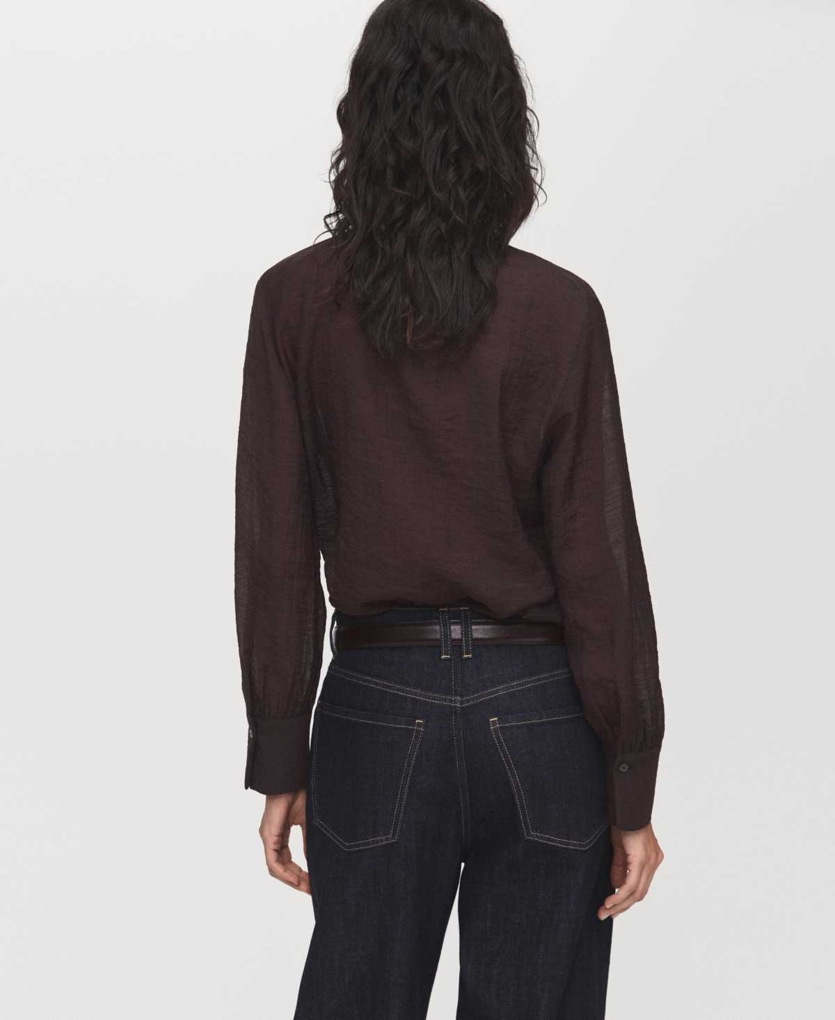 Mango Women's Foulard Detail Textured Blouse