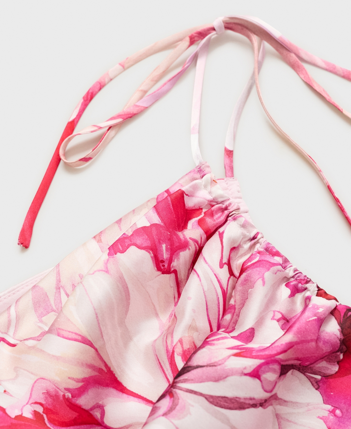 Mango Floral Print One-shoulder Dress In Multi