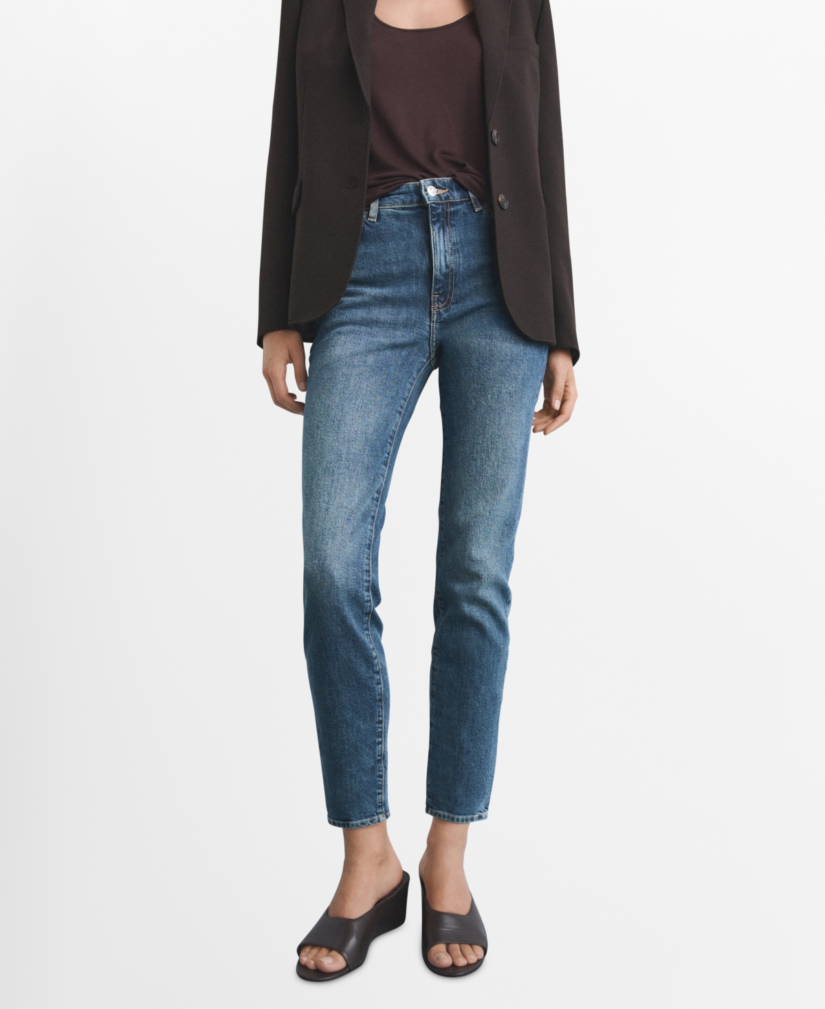 Mango Women's Claudia Slim-Fit Cropped Jeans