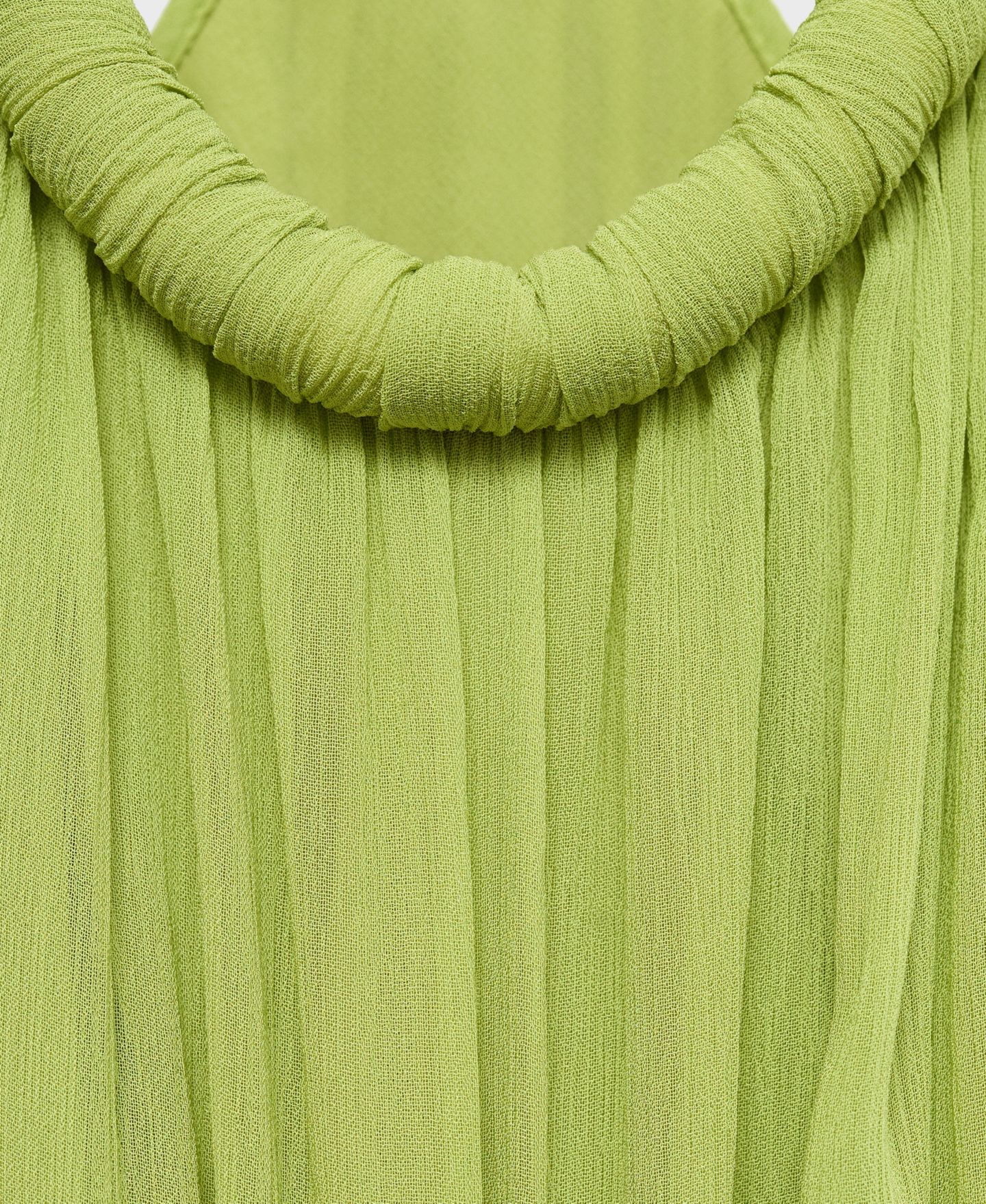 Женское платье Mango Oversized Pleated, цвет: Зелёный — фото 7