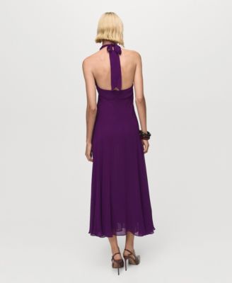 Women's Halter Neck Pleated Dress