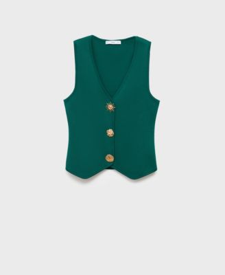 Women's Jewel Buttons Knitted Vest