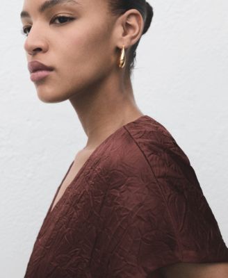 Women's Double-Breasted Crinkled-Effect Vest