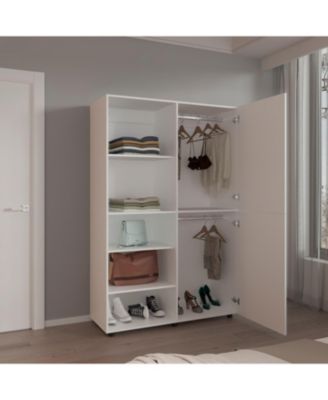 Brewster Wardrobe, 2 Doors, 6 Legs, 5 Shelves