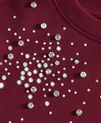 Women's Embellished French Terry Sweatshirt, Macy's Exclusive