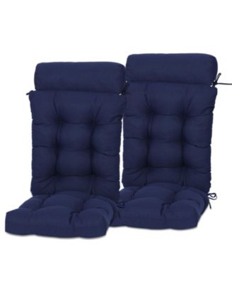 Tufted Rocking Chair Cushion, High Back Chair Cushion with Waterproof and Fade-Resistant, Set of 2