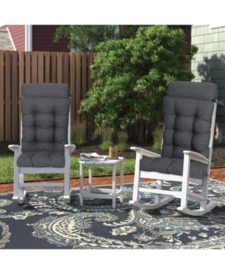 Tufted Rocking Chair Cushion, High Back Chair Cushion with Waterproof and Fade-Resistant, Set of 2