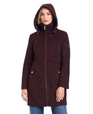 Women's Zip Front Walker Coat With Detachable Hood