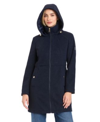 Women's Zip Front Walker Coat With Detachable Hood