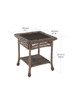 Faux Sea Grass Resin Rattan End Table