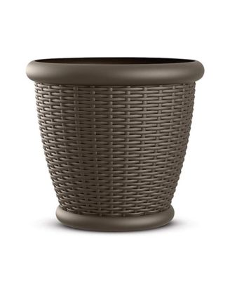 Willow 18" Diameter Decorative Wicker Patio Planter Pot, Java (4 Pack)