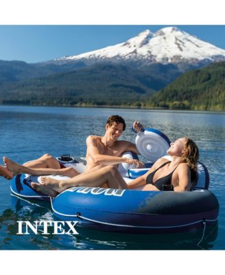 River Run 2 Person  Inflatable Tube Raft Float with Cooler for Pool & Lake