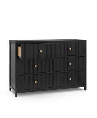 Teddi 6 Drawer Double Dresser (Black)