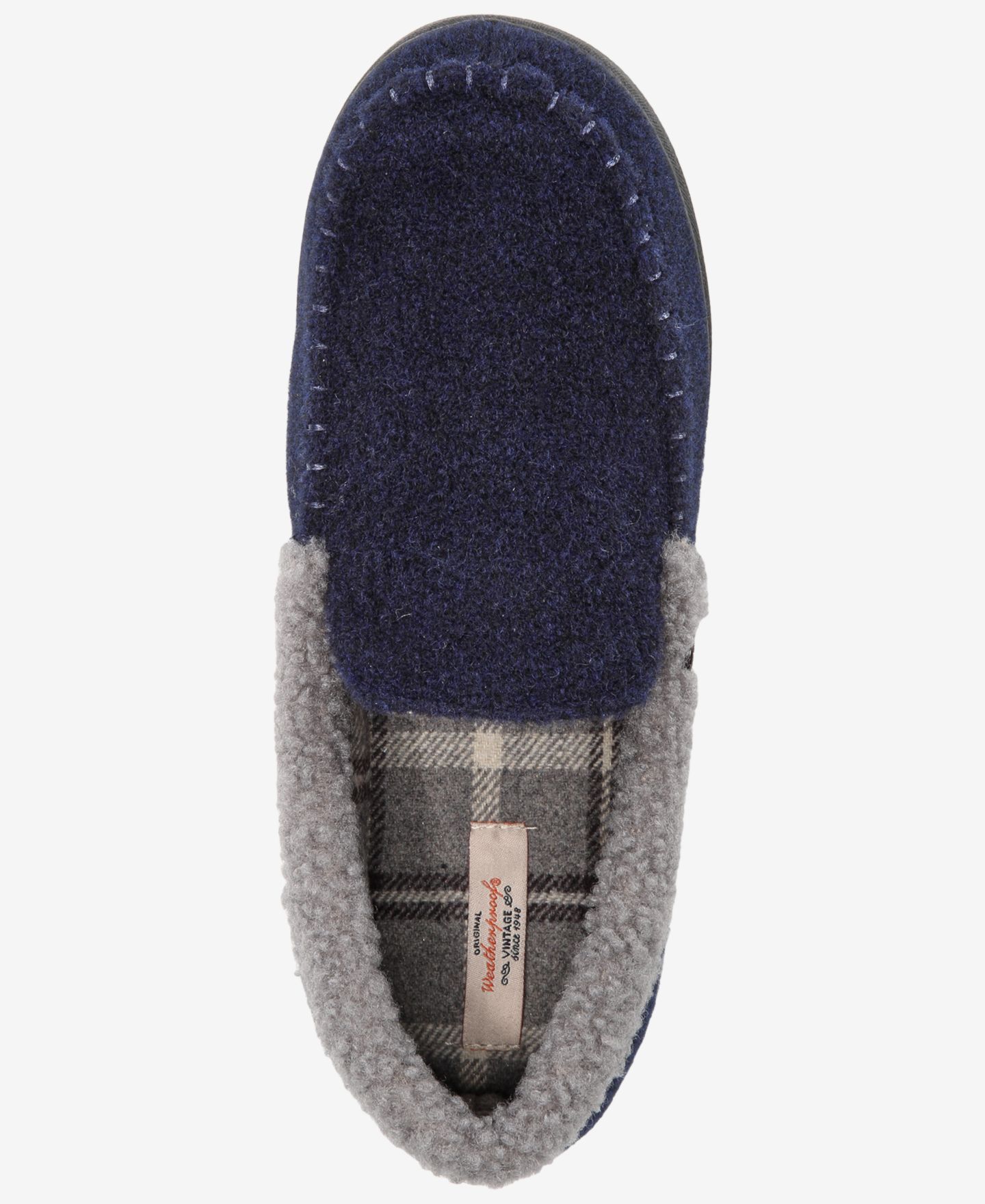 Мужские тапочки Weatherproof Venetian Contrast-Stitch Moccasin Slippers, цвет: Тёмно-синий — фото 3