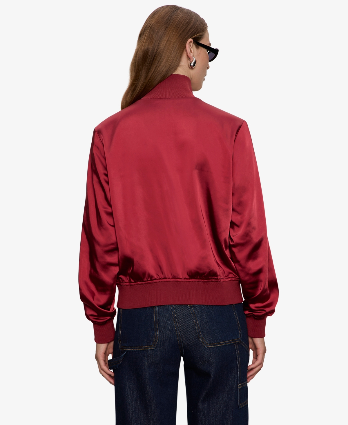 Sanctuary Women's Long Sleeve Satin Track Jacket In Red