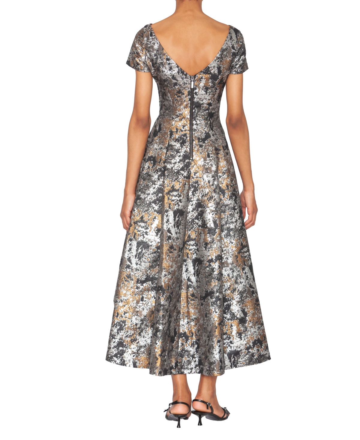 White Tie By Shani Women's V-neck Jacquard High-low Dress In Multi