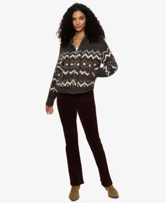 Women's Fairisle Zip-Up Hoodie Sweater