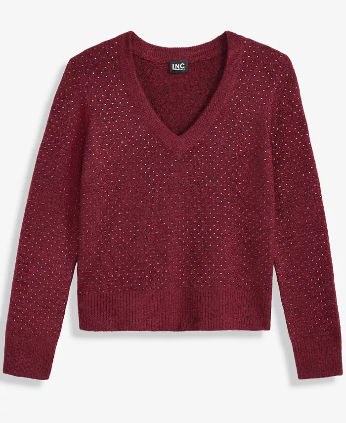 Women's Rhinestone Embellished Sweater - thumbnail 5