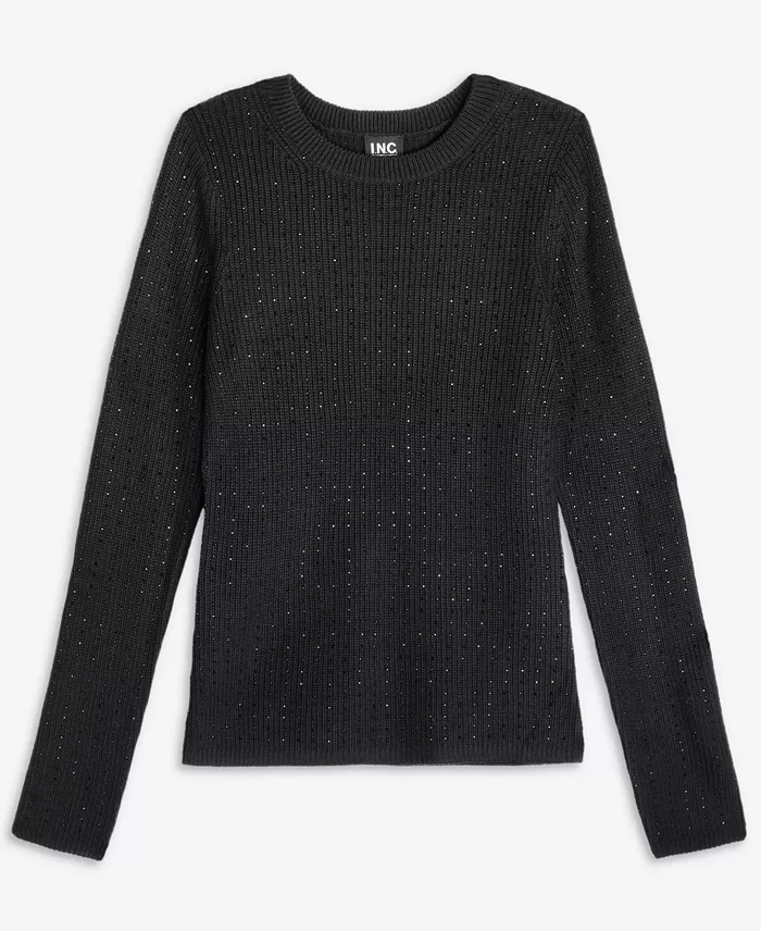 Women's Rhinestone Rib Sweater - thumbnail 10