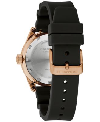 Men's Vintage Sport Sea Hunter Black Rubber Watch, 39mm