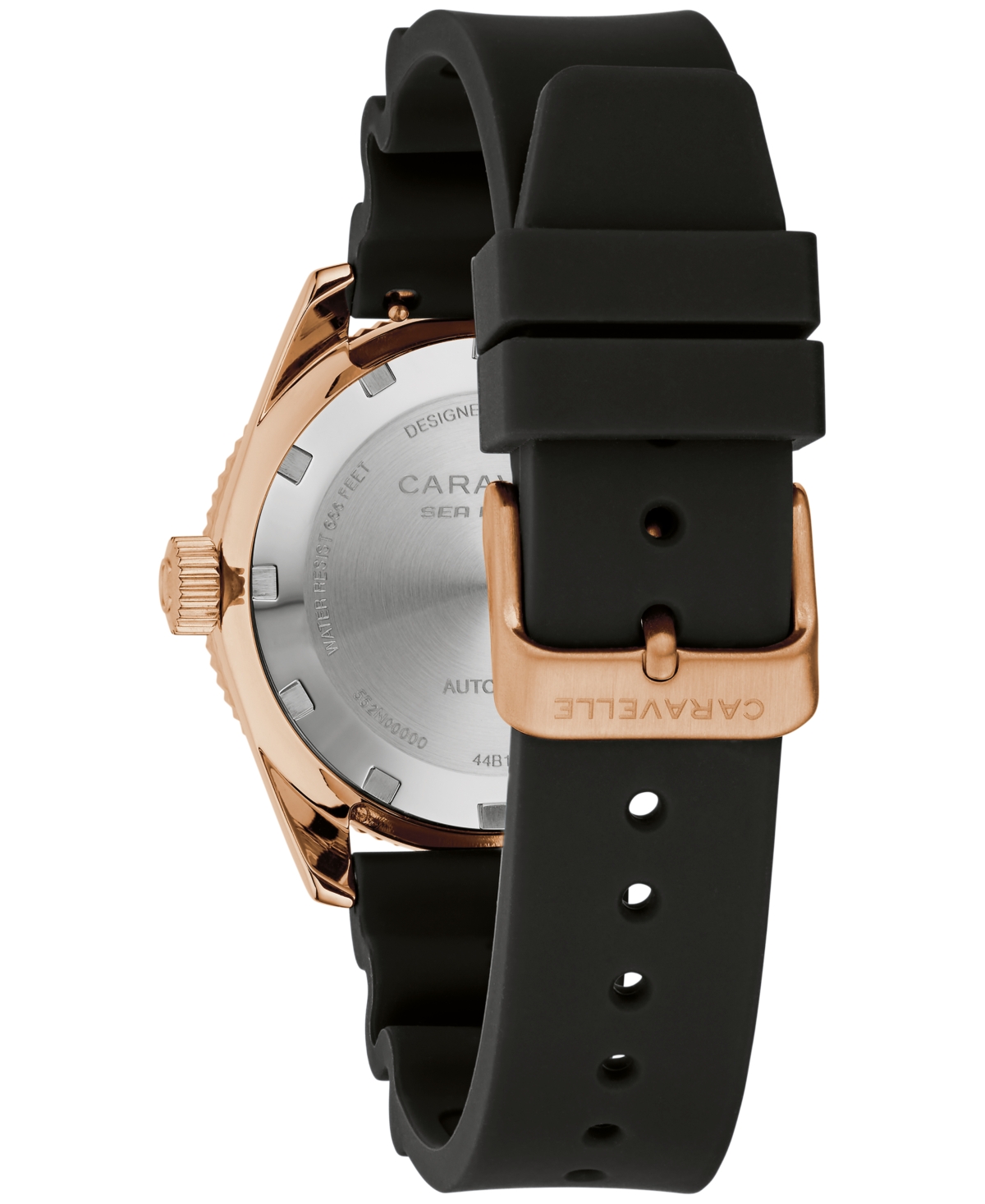 Caravelle Men's Vintage Sport Sea Hunter Black Rubber Watch, 39mm