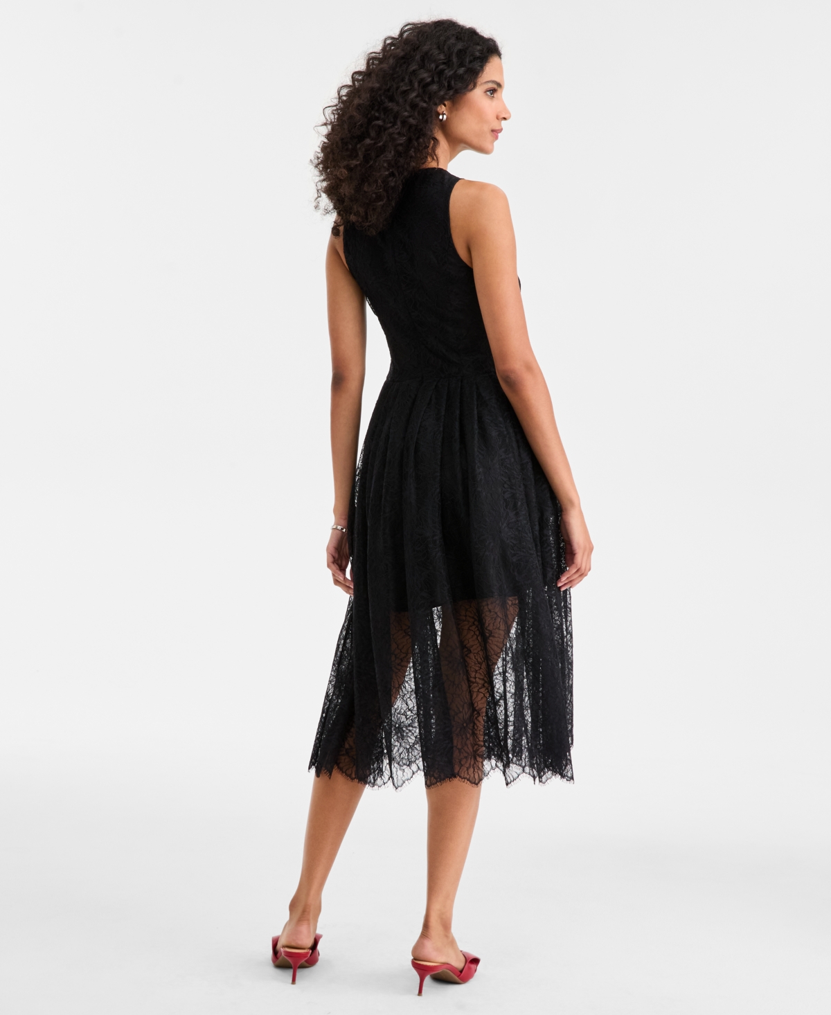 On 34th Women's Woven Lace Drop-Waist Midi Dress, Macy's Exclusive