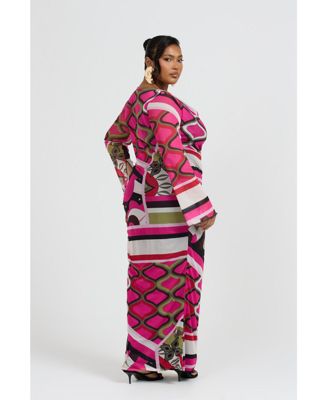 Women's Bold Abstract Print Maxi Dress