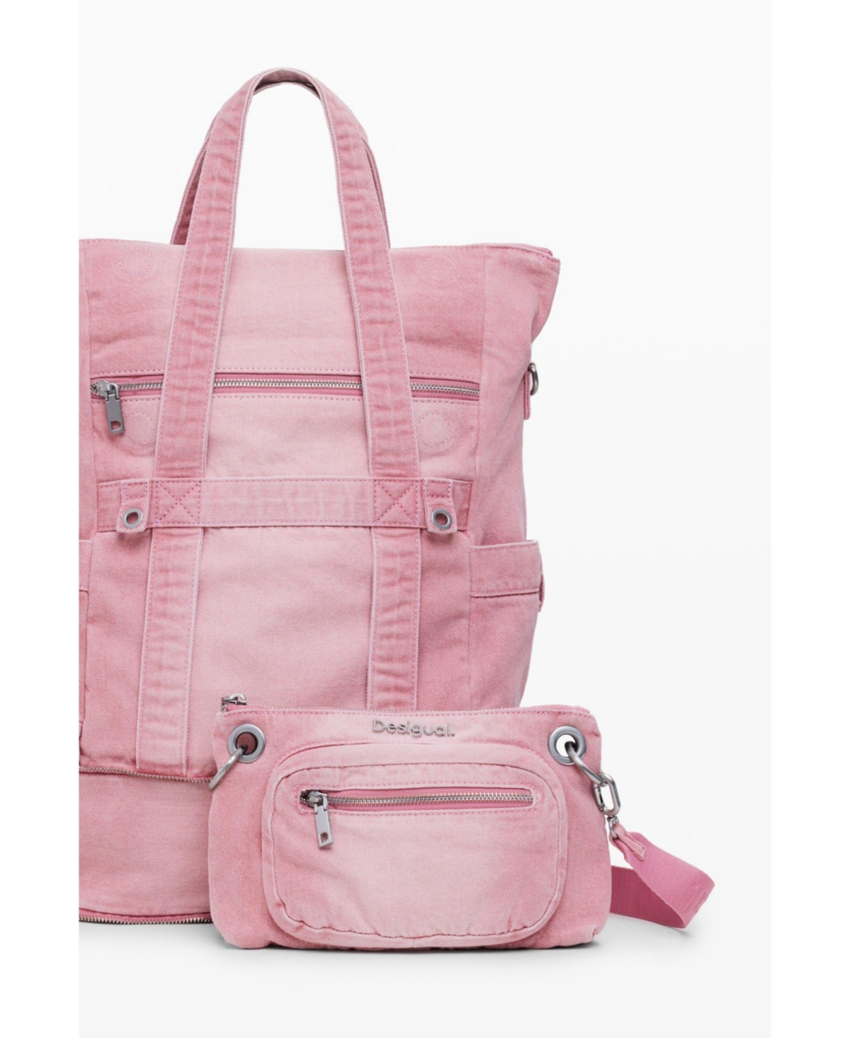 Desigual Women's Large Multi-position Backpack In Pink