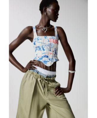 Women's Hybrid long pants with checks