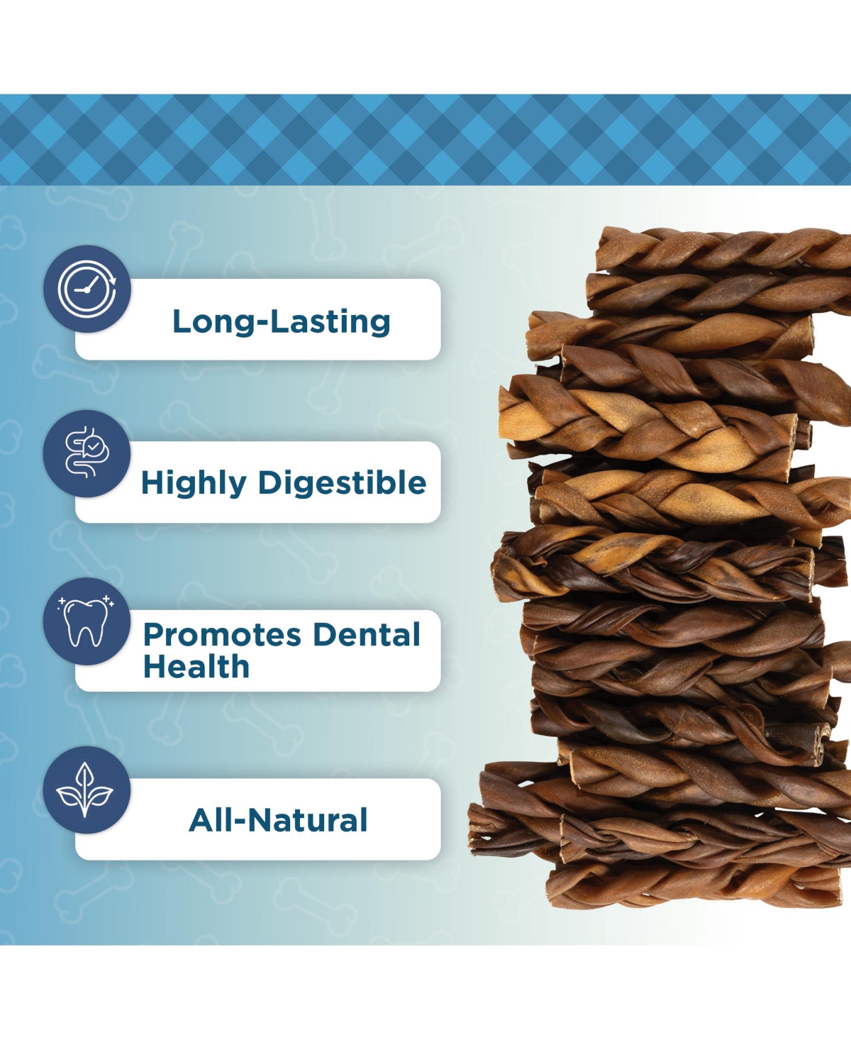 Country Living 6" Braided Collagen Sticks for Dogs – 5 Count Bag – All-Natural