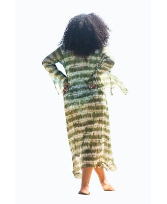 Women's Curve Tie Dye Ruffle Resort Kaftan