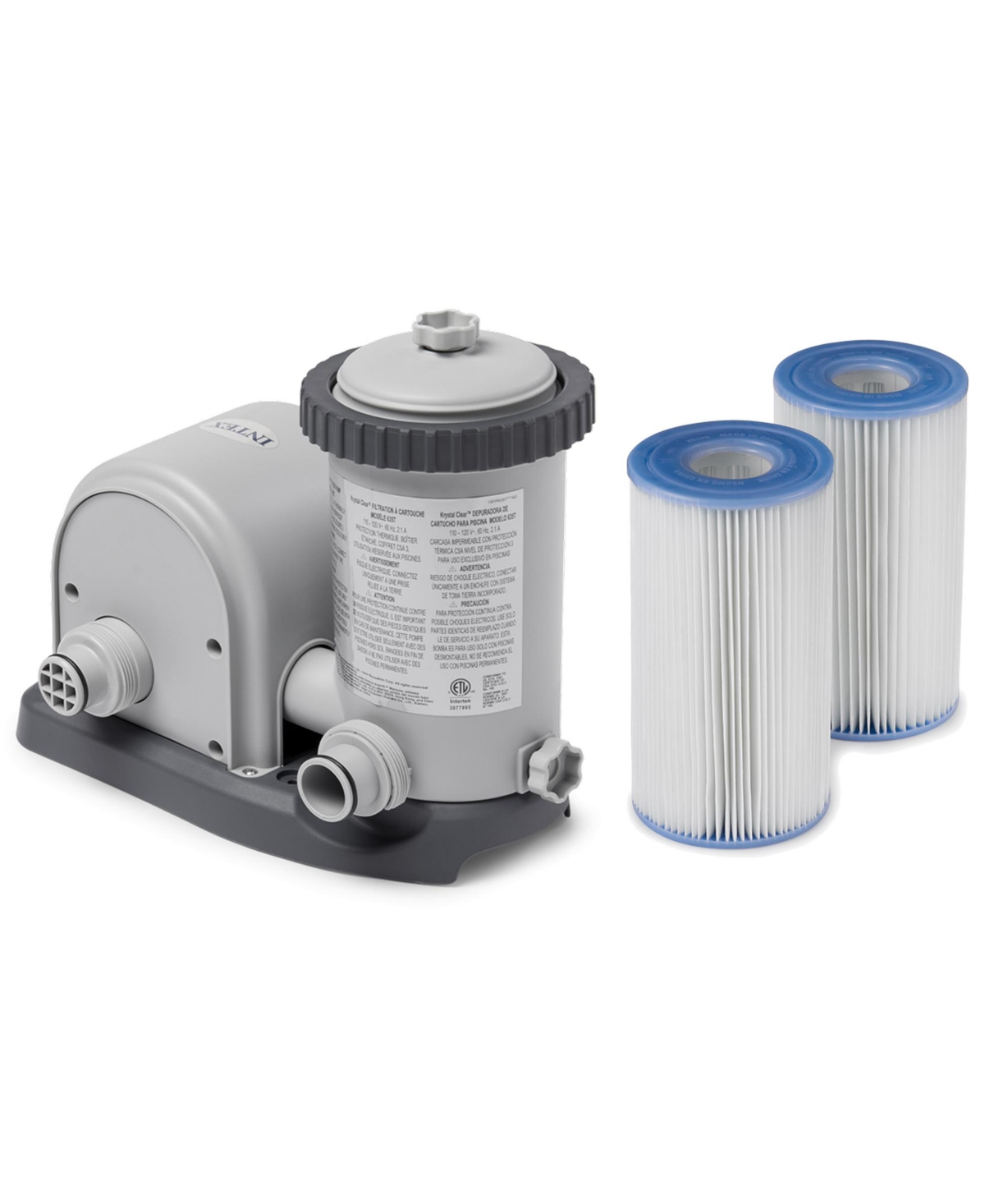 Intex 1500 Gph Easy Set Pool Filter Pump & Type A or C Filter Cartridge (2 Pack)
