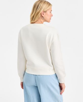 Women's Knit Long-Sleeve Cin Cin Kiss Graphic Sweatshirt, Macy's Exclusive