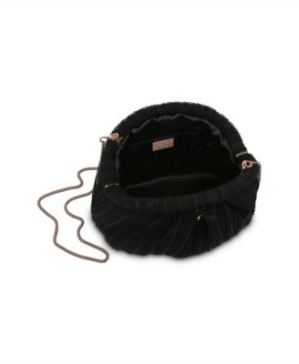 Woman's Vale Mini Pleated Pouch Clutch with Bow Charm