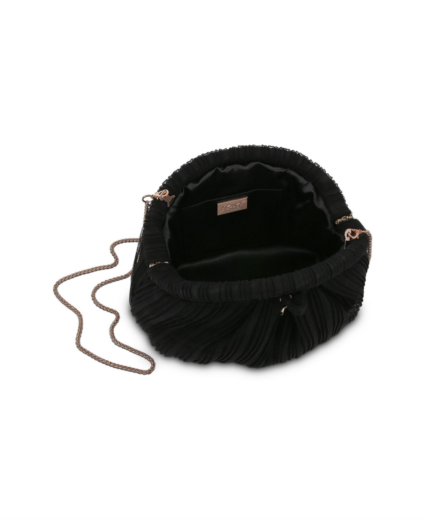 Женский клатч Jewel Badgley Mischka Vale Mini Pleated Pouch Clutch with Bow Charm, цвет: Чёрный — фото 3