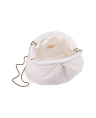 Woman's Vale Mini Pleated Pouch Clutch with Bow Charm