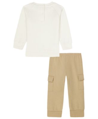 Boys' Toddler 2T-4T Crewneck Sweatshirt and Cargo Joggers, 2-Piece Set