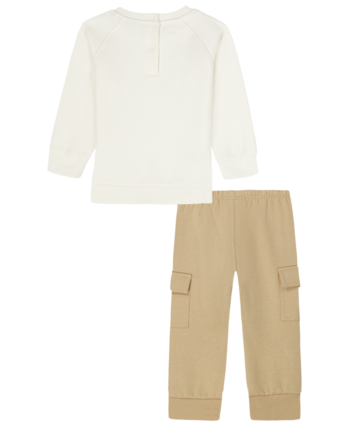 Tommy Hilfiger Toddler Boys 2-piece Sweatshirt And Cargo Joggers Set In Brown