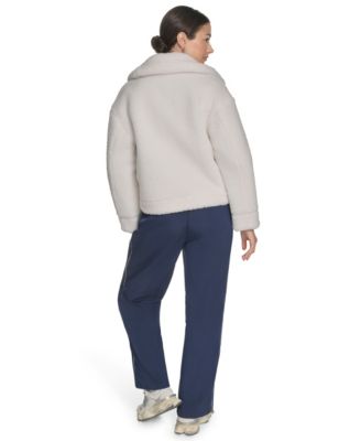 Women's Regular Reversible Sherpa to Faux Leather Aviator Jacket